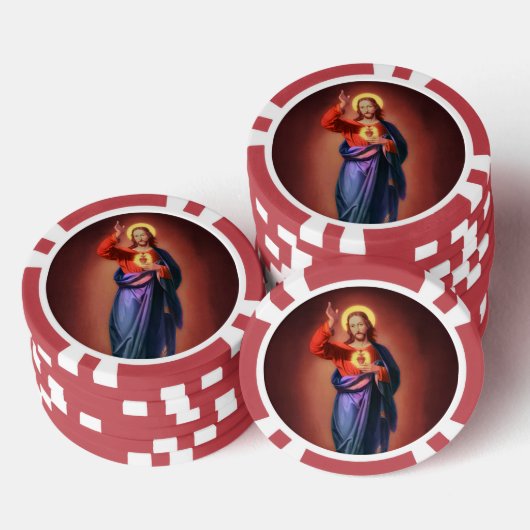 Heilig hart van Jezus Christus Poker Chips (Opstapeling)