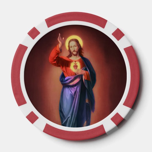 Heilig hart van Jezus Christus Poker Chips (Achterkant)