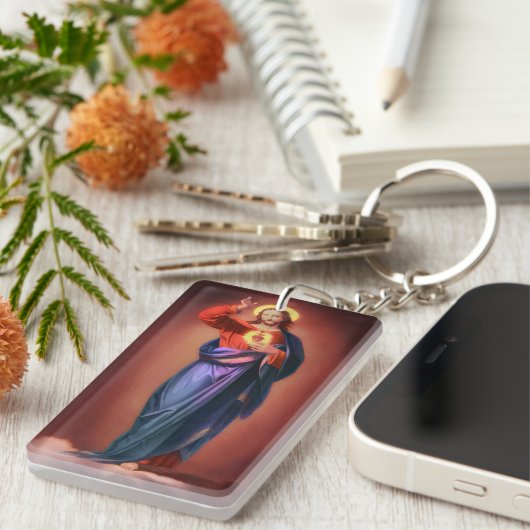 Heilig hart van Jezus Christus Sleutelhanger (Voorkant Rechts)