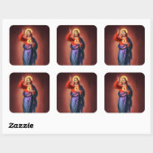 Heilig hart van Jezus Christus Vierkante Sticker (Vel)