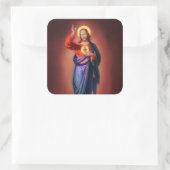 Heilig hart van Jezus Christus Vierkante Sticker (Tas)