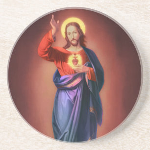 Heilig hart van Jezus Christus Zandsteen Onderzetter