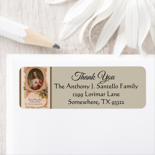 Heilig Hart van Jezus Dank U Etiket (Insitu)