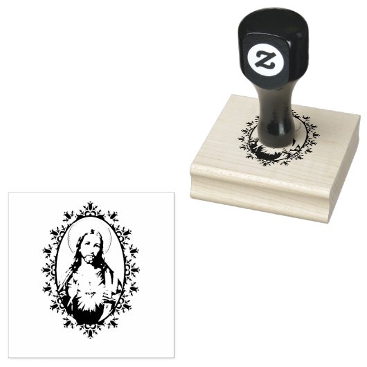 Heilig Hart van Jezus Decoratieve Rand Rubberstempel (Gestempeld)
