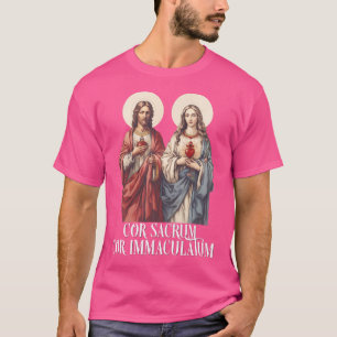 Heilig hart van Jezus en immaculair hart van Mary T-shirt