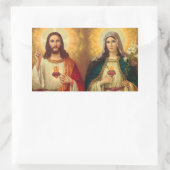 Heilig hart van Jezus en Maagd Mary Rechthoekige Sticker (Tas)