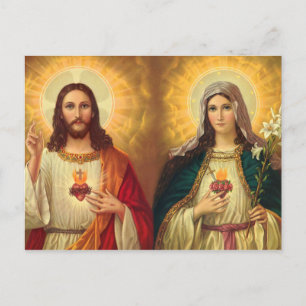 Heilig Hart van Jezus en Maria Briefkaart