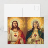 Heilig Hart van Jezus en Maria Briefkaart (Voorkant / Achterkant)