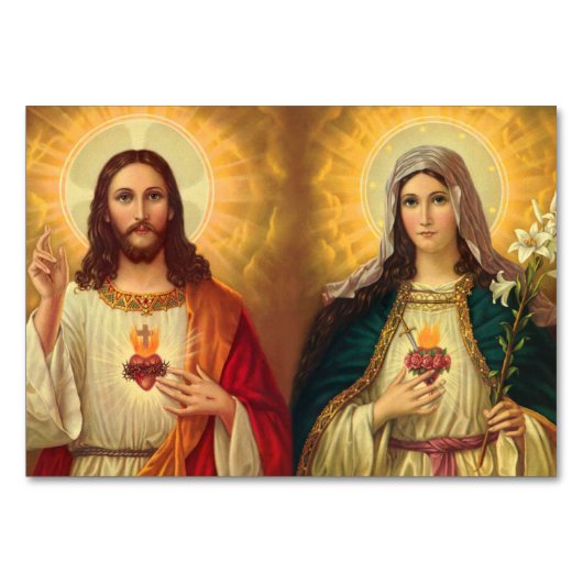 Heilig Hart van Jezus en Maria Kaart (Voorkant)
