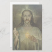 Heilig hart van Jezus Enthronement Briefpapier (Voorkant / Achterkant)