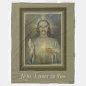 Heilig hart van Jezus Enthronement Fleece Deken (Voorkant)