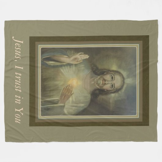 Heilig hart van Jezus Enthronement Fleece Deken (Voorkant (Horizontaal))