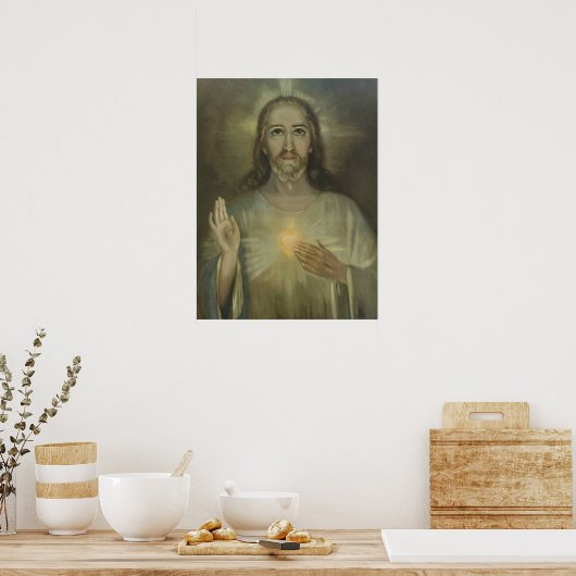 Heilig hart van Jezus Enthronement Poster (Keuken)