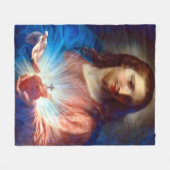 Heilig hart van Jezus Fleece Deken (Voorkant (Horizontaal))