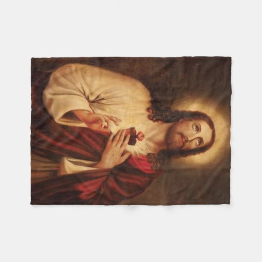 Heilig hart van Jezus Fleece Deken (Voorkant (Horizontaal))
