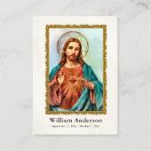 Heilig Hart van Jezus Foto Begrafenisgebed Kaart Plaatskaartje (Voorkant)