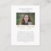 Heilig Hart van Jezus Foto Gedenkgebed Kaart Plaatskaartje (Achterkant)