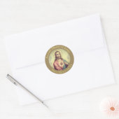 Heilig Hart van Jezus Gebed Ronde Sticker (Envelop)