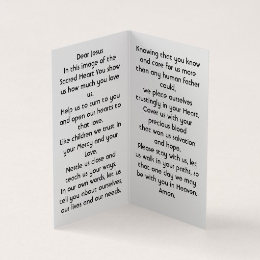 Heilig Hart van Jezus gebed Visitekaartje (Binnen)