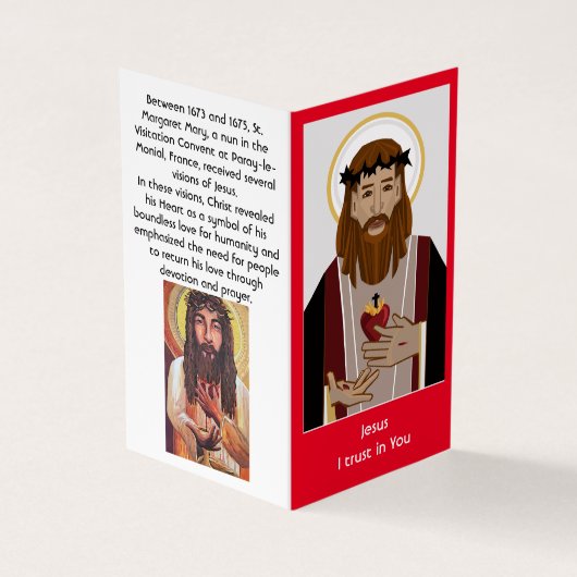 Heilig Hart van Jezus gebed Visitekaartje (Buitenkant)