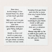 Heilig Hart van Jezus gebed Visitekaartje (Binnenkant ongevouwen)