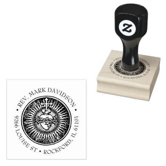 HEILIG HART VAN JEZUS GEPERSONALISEERDE NAAM RUBBERSTEMPEL (Gestempeld)
