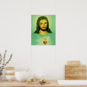 Heilig hart van Jezus Green Tone Poster (Keuken)