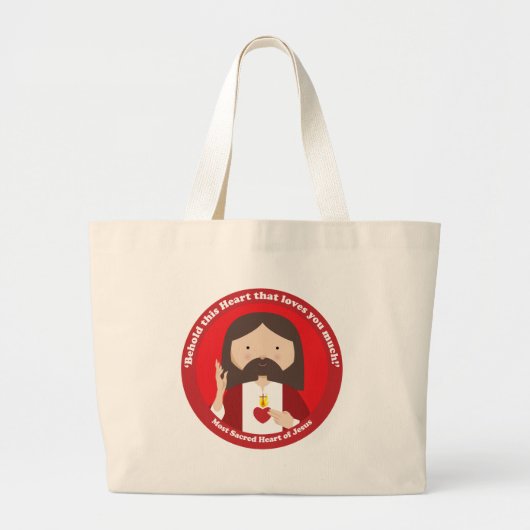 Heilig hart van Jezus Grote Tote Bag (Voorkant)