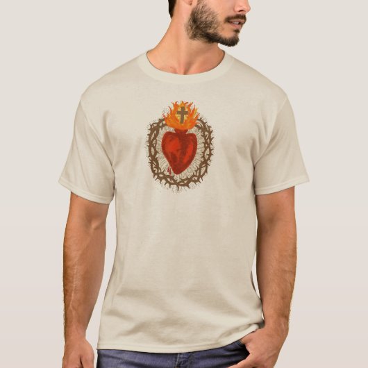 Heilig Hart van Jezus Heren T-shirt (Voorkant)