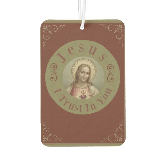 Heilig Hart van Jezus Ik vertrouw In U Luchtverfrisser (Achterkant)