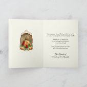 Heilig hart van Jezus katholiek condoleances Bedankkaart (Binnen)
