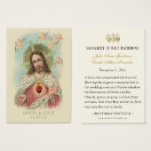 Heilig Hart van Jezus Katholiek Huwelijksgebed Kaa Visitekaartje (Voorkant /achterkant)