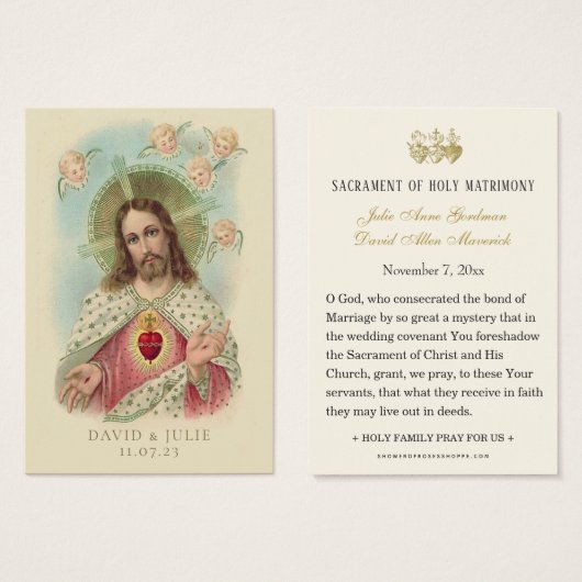 Heilig Hart van Jezus Katholiek Huwelijksgebed Kaa Visitekaartje (Voorkant /achterkant)