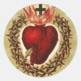Heilig Hart van Jezus Katholiek Ronde Sticker