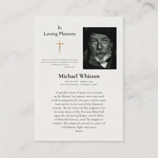 Heilig Hart van Jezus Katholieke Begrafenis Kaart Plaatskaartje (Achterkant)