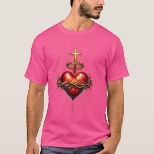 Heilig Hart van Jezus Katholieke Devotie Geloof T-shirt