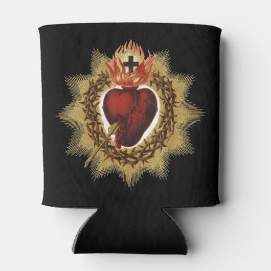 Heilig hart van Jezus Katholieke Devotie T-ShirtTh Blikjeskoeler (Achterkant)