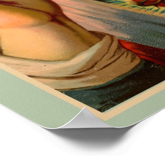 Heilig hart van Jezus Katholieke Lithograaf Poster (Hoek)