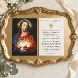 Heilig Hart van Jezus Katholieke rouwkaart Visitekaartje