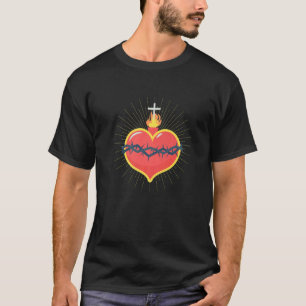 Heilig Hart van Jezus Katholieke Traditionele Lati T-shirt