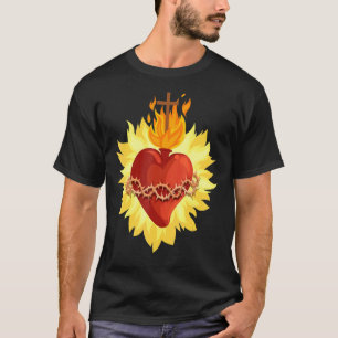 Heilig Hart Van Jezus Katholieke Traditionele Lati T-shirt