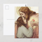 Heilig hart van Jezus Kind Religieus Briefkaart (Voorkant / Achterkant)