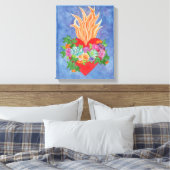Heilig Hart van Jezus Kleurrijke Floral Original Canvas Afdruk (Insitu (Slaapkamer))