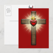 Heilig hart van Jezus Kruis Briefkaart (Voorkant / Achterkant)
