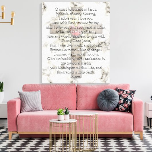 Heilig hart van Jezus Kruis Canvas Afdruk (Insitu (Woonkamer))