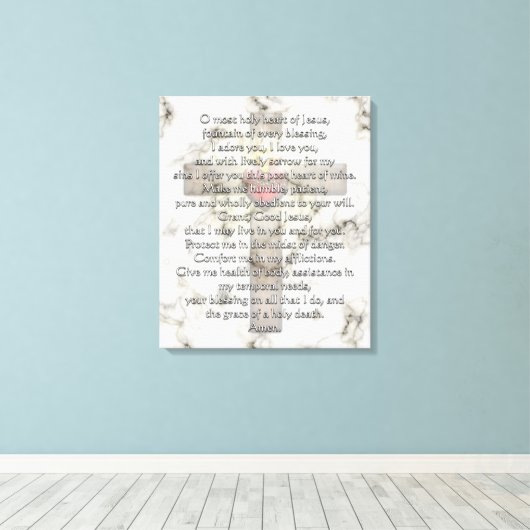 Heilig hart van Jezus Kruis Canvas Afdruk (Insitu (Houten vloer))