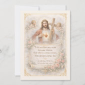 Heilig Hart van Jezus Kruis Citaat Bloemontwerp (Voorkant)