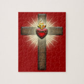 Heilig hart van Jezus Kruis Legpuzzel (Verticaal)