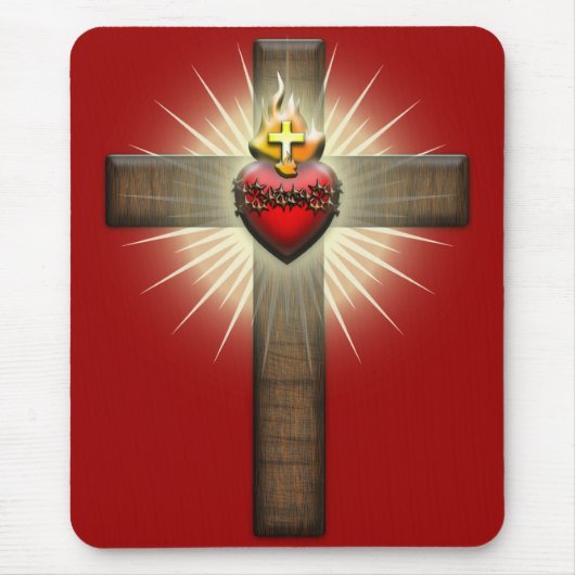 Heilig hart van Jezus Kruis Muismat (Voorkant)