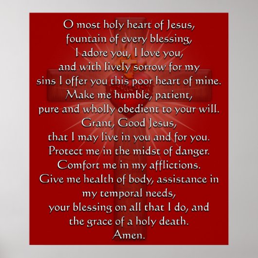 Heilig hart van Jezus Kruis Poster (Voorkant)